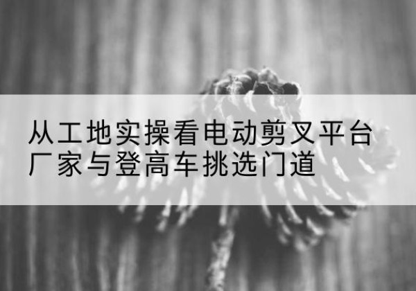 商洛电动剪叉升降平台厂家-从工地实操看电动剪叉平台厂家与登高车挑选门道